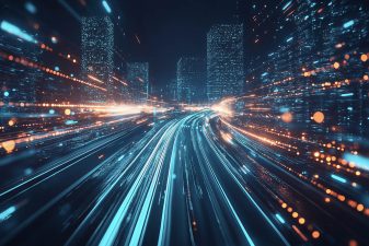 Edistynyttä teknologiaa hyödyntävä kaupunki.